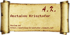 Asztalos Krisztofer névjegykártya