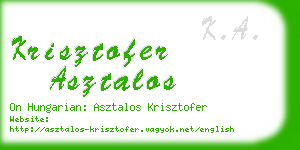 krisztofer asztalos business card
